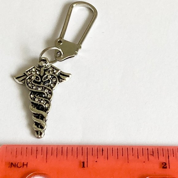 Medical Nursing Caduceus Zipper Pull Purse Charm Graduation Gift MD RN LPN CNA - Picture 9 of 10
